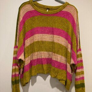 Free People Cropped Striped Sweater / Size XS